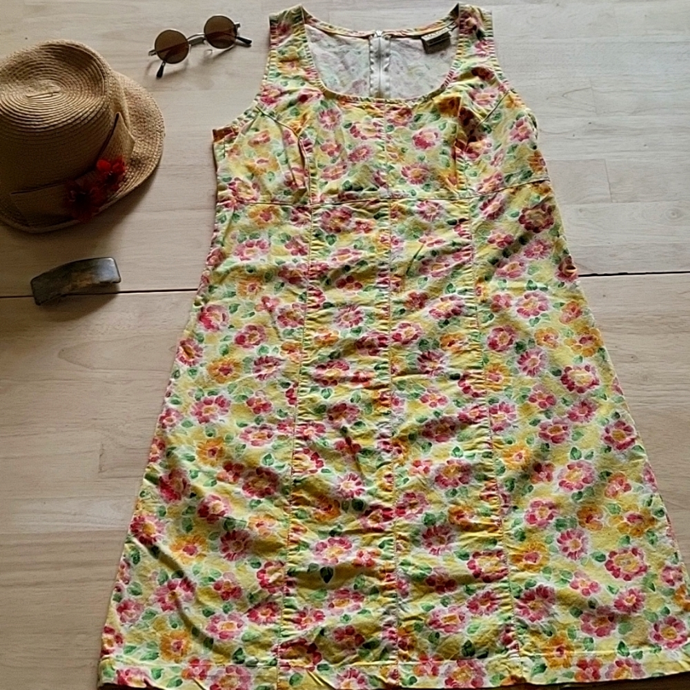 Vintage Match Floral Print Dress 90s